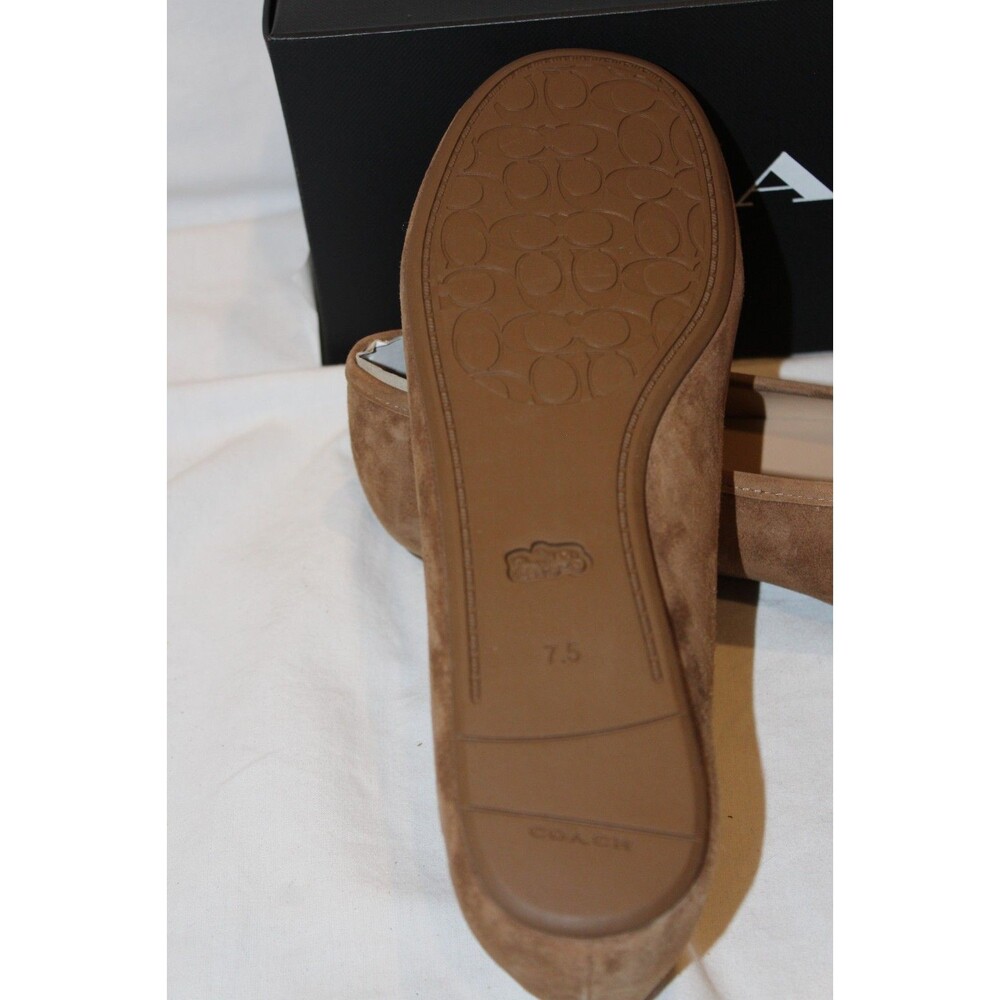 COACH WOMEN'S HOUSTON SUEDE BALLET LOAFERS COCONUT BROWN NIB - Picture 5 of 5